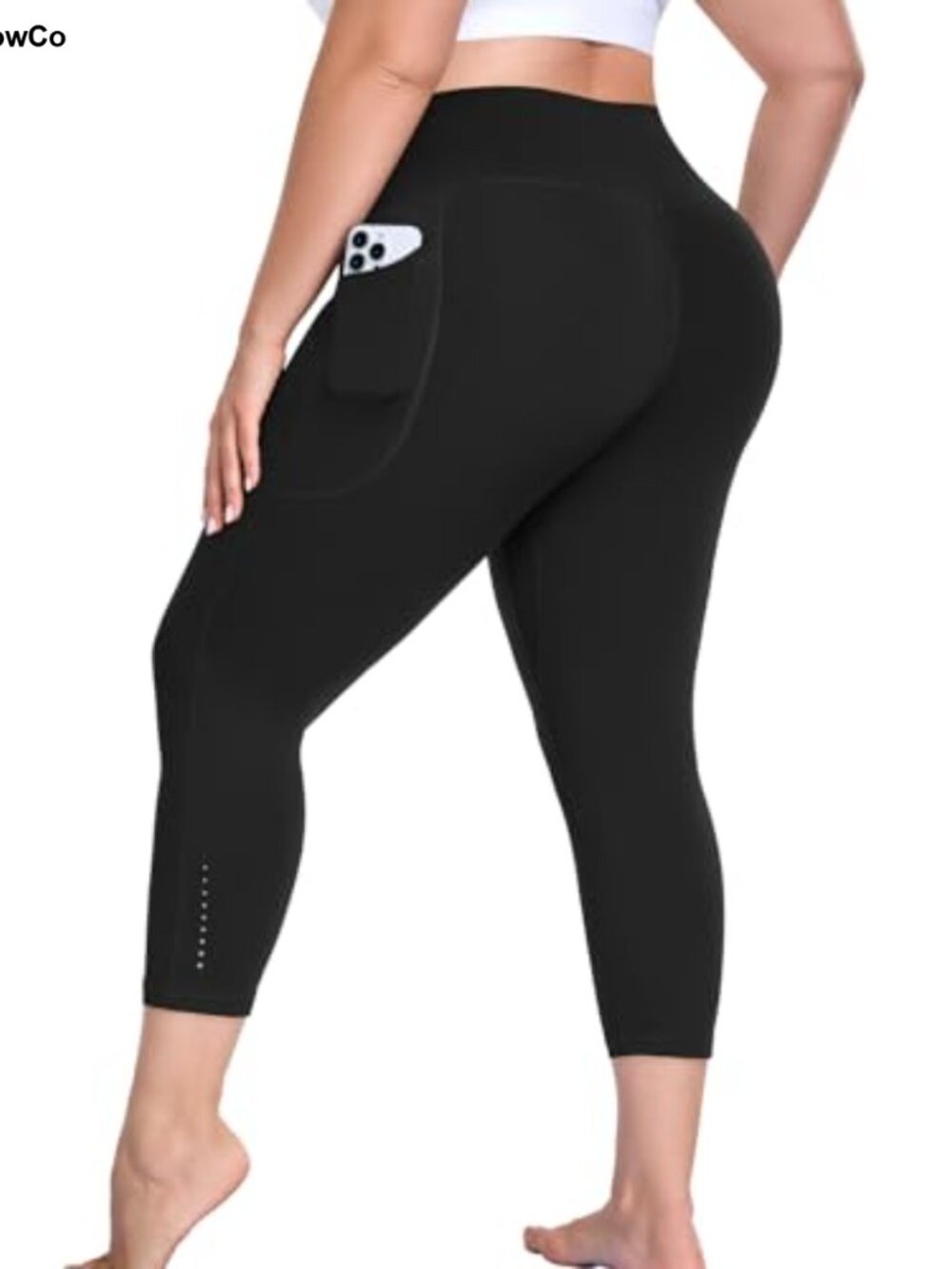 Plus Size Capri Yoga Pants with Pockets 21" Butter Soft